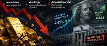 แนวโน้มราคาทองคำปรับตัวลดลงจากความกังวลเงินเฟ้อสูงหนุนเฟดขึ้นดอกเบี้ย