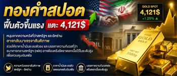 แนวโน้มราคาทองคำฟื้นตัวขึ้นรับข่าวสหรัฐฯ และอิหร่านกลับมาเจรจาสันติภาพอีกครั้ง