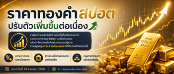 แนวโน้มราคาทองคำปรับตัวขึ้นต่อเนื่องขานรับความหวังว่าดอกเบี้ยระยะยาวจะปรับตัวลดลง